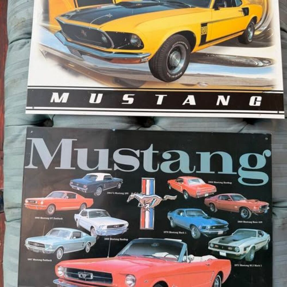 Ford Mustang Metal Wall Signs - Set of 2